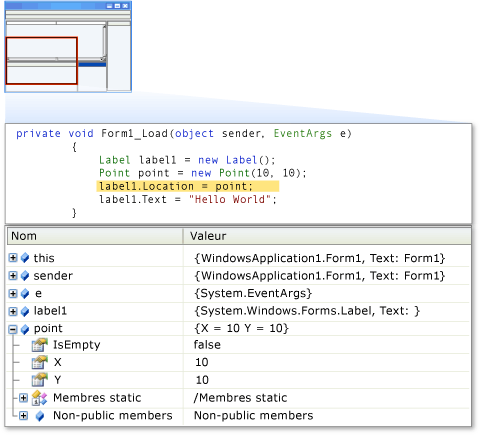 Détail d'un point d'arrêt CSharp