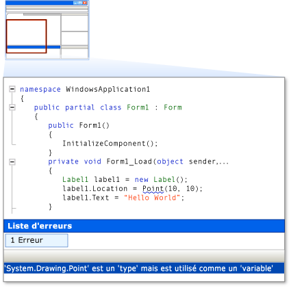 Erreur de compilateur CSharp