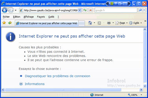 pourquoi internet explorer n'affiche pas la page web