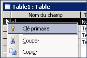 Access - clé primaire