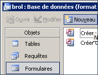 Nouveau formulaire Access