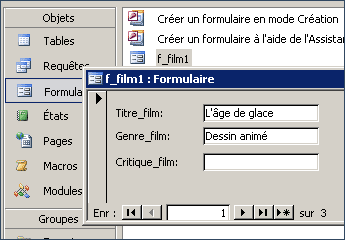 Formulaire Access