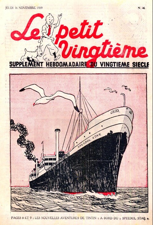 Couverture de l'album 16 novembre 1939 : les nouvelles aventures de Tintin à bord du Speedol Star