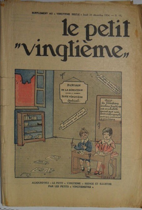 Consulter les informations sur la BD 20 décembre 1934: Aujourd'hui le petit  Vingtième  rédigé et illustré par les  Vingtiemistes 