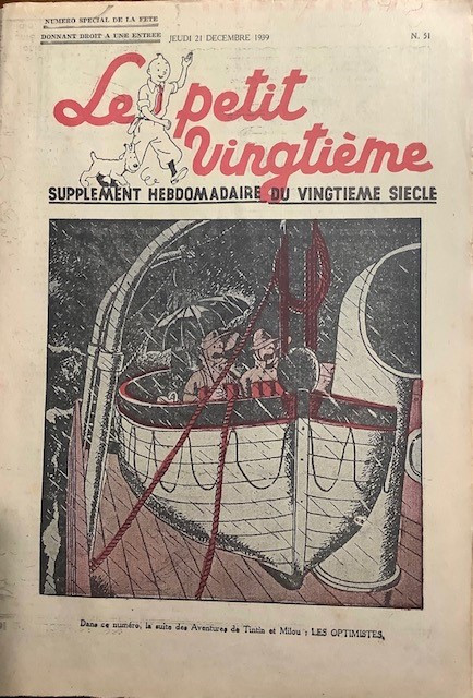 Couverture de l'album 21 décembre 1939 : la suite des aventures de Tintin et Milou; les optimistes