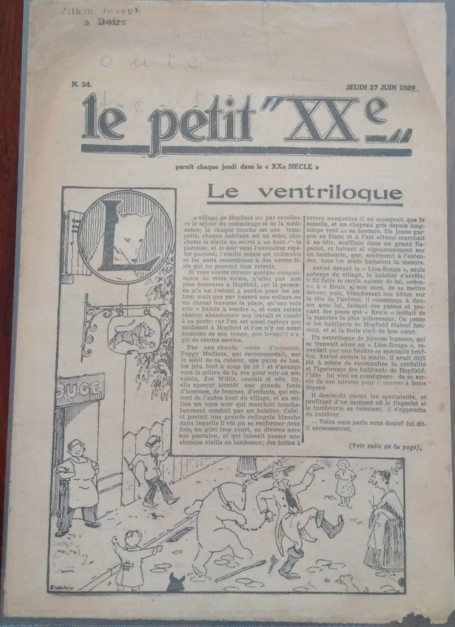 Consulter les informations sur la BD 27 juin 1929: Le ventriloque