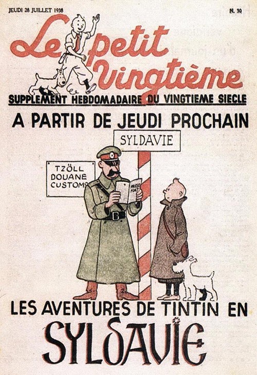 Couverture de l'album 28 juillet 1938 : à partir de jeudi prochain, les aventures de Tintin en Syldavie