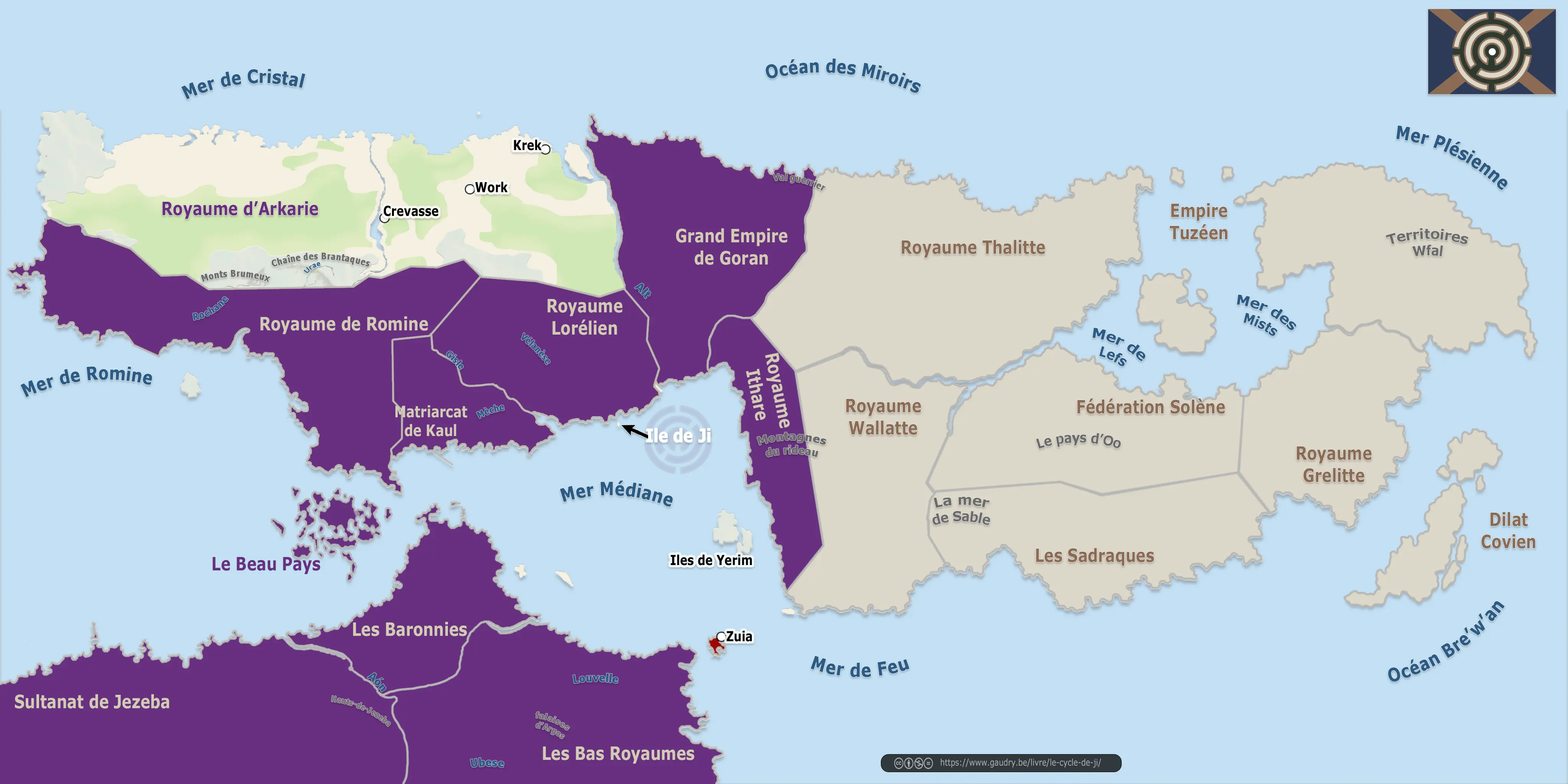 Carte Arkarie, monde de Ji