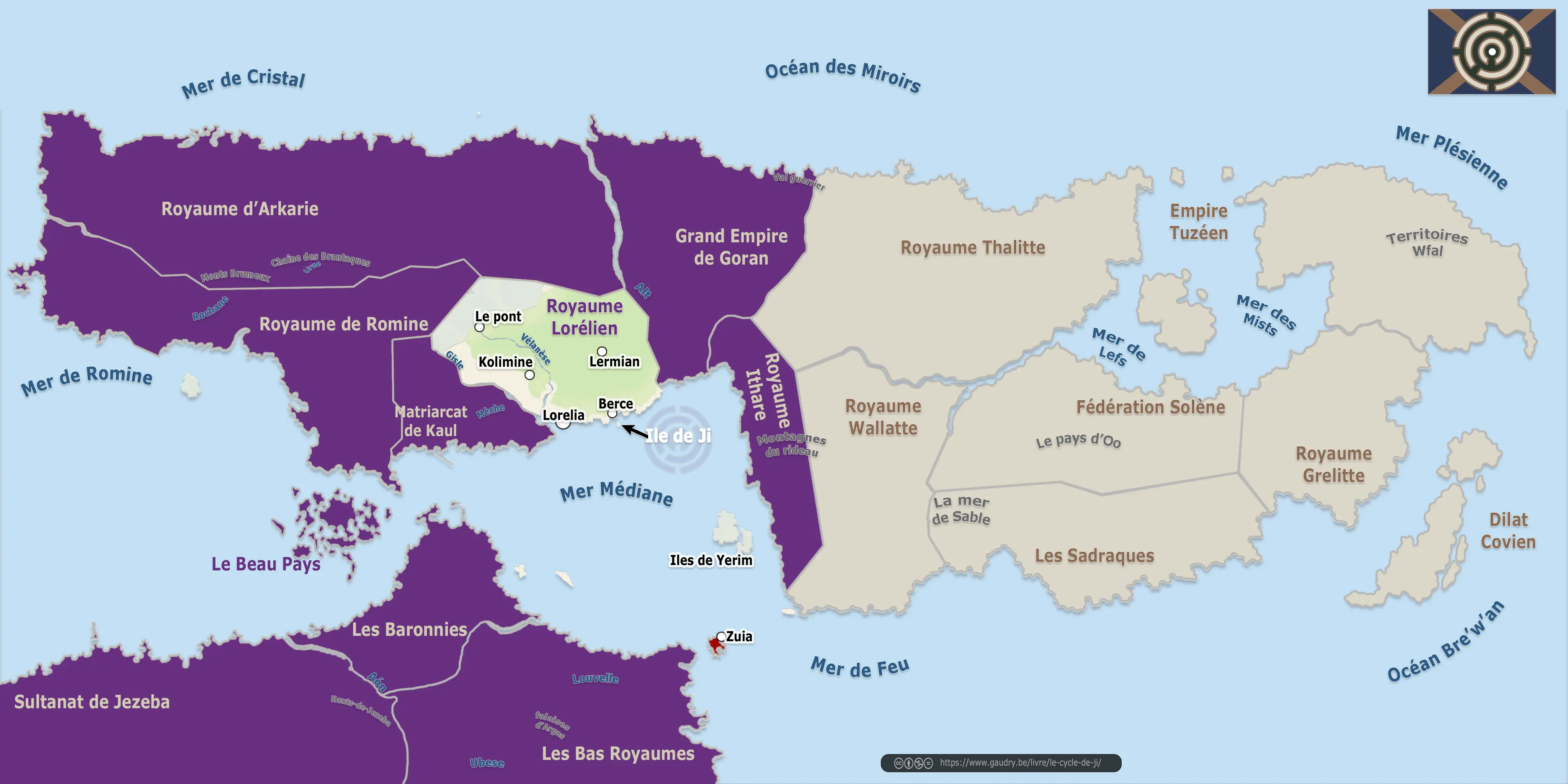 Carte Lorélien, monde de Ji