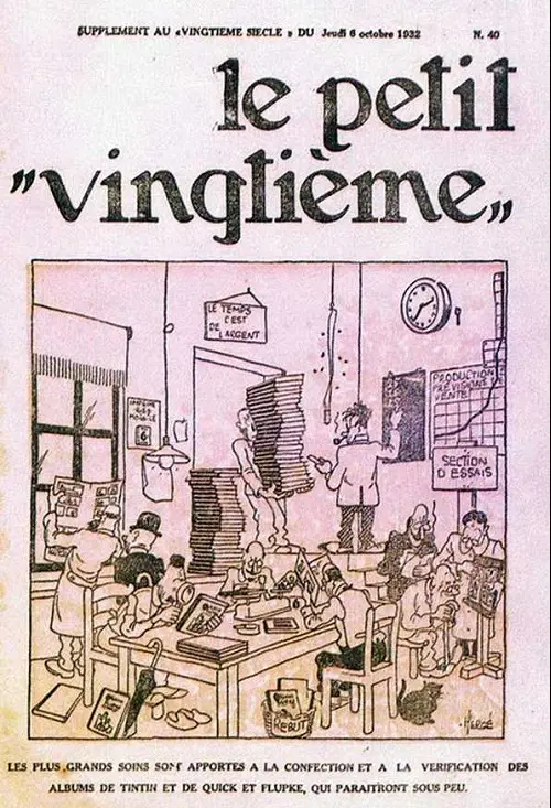 Consulter les informations sur la BD 6 octobre 1932: Les plus grands soins sont apportés à la confection et à la vérification des albums de Quick et Flupke qui paraîtront sous peu