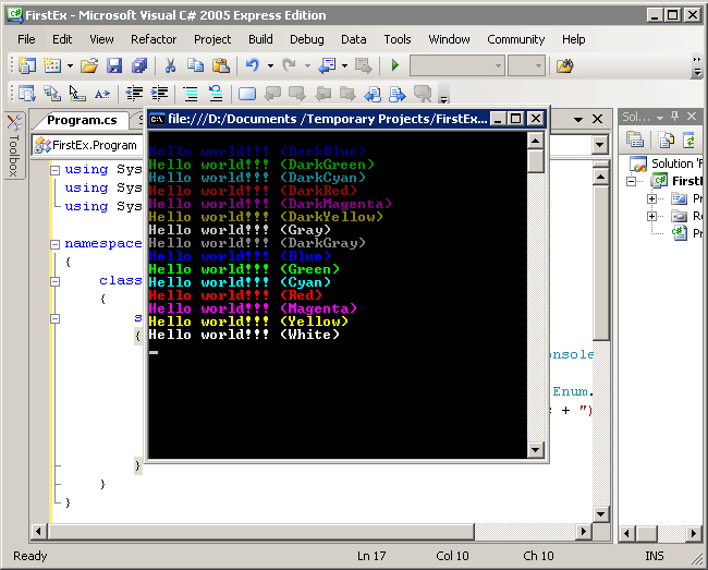 Exemple d'utilisation de Visual Studio Exemple d'utilisation de Visual Studio