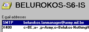 E-mail addresss/SMTP (après modification)