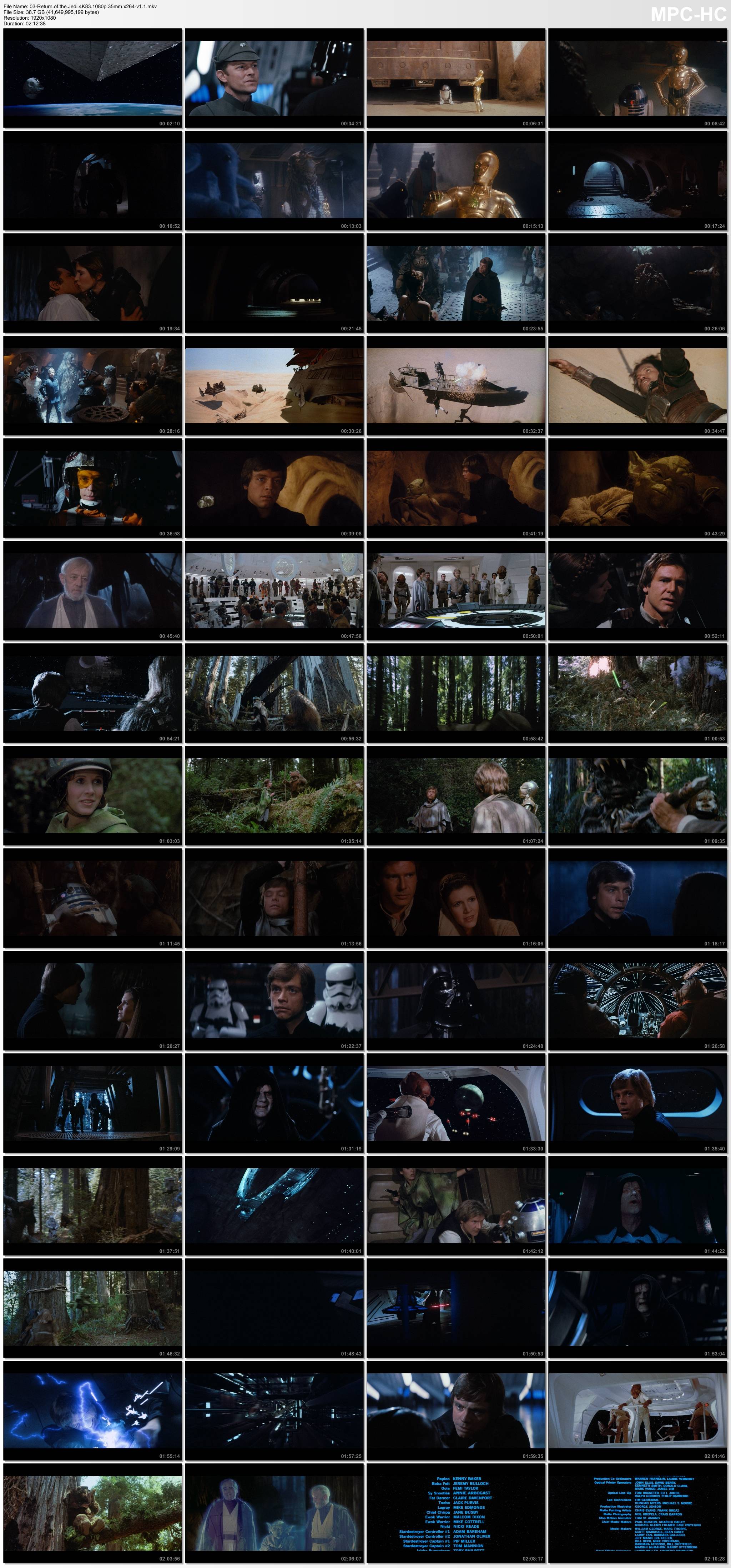 vignettes du projet 4K83 - Le Retour du Jedi