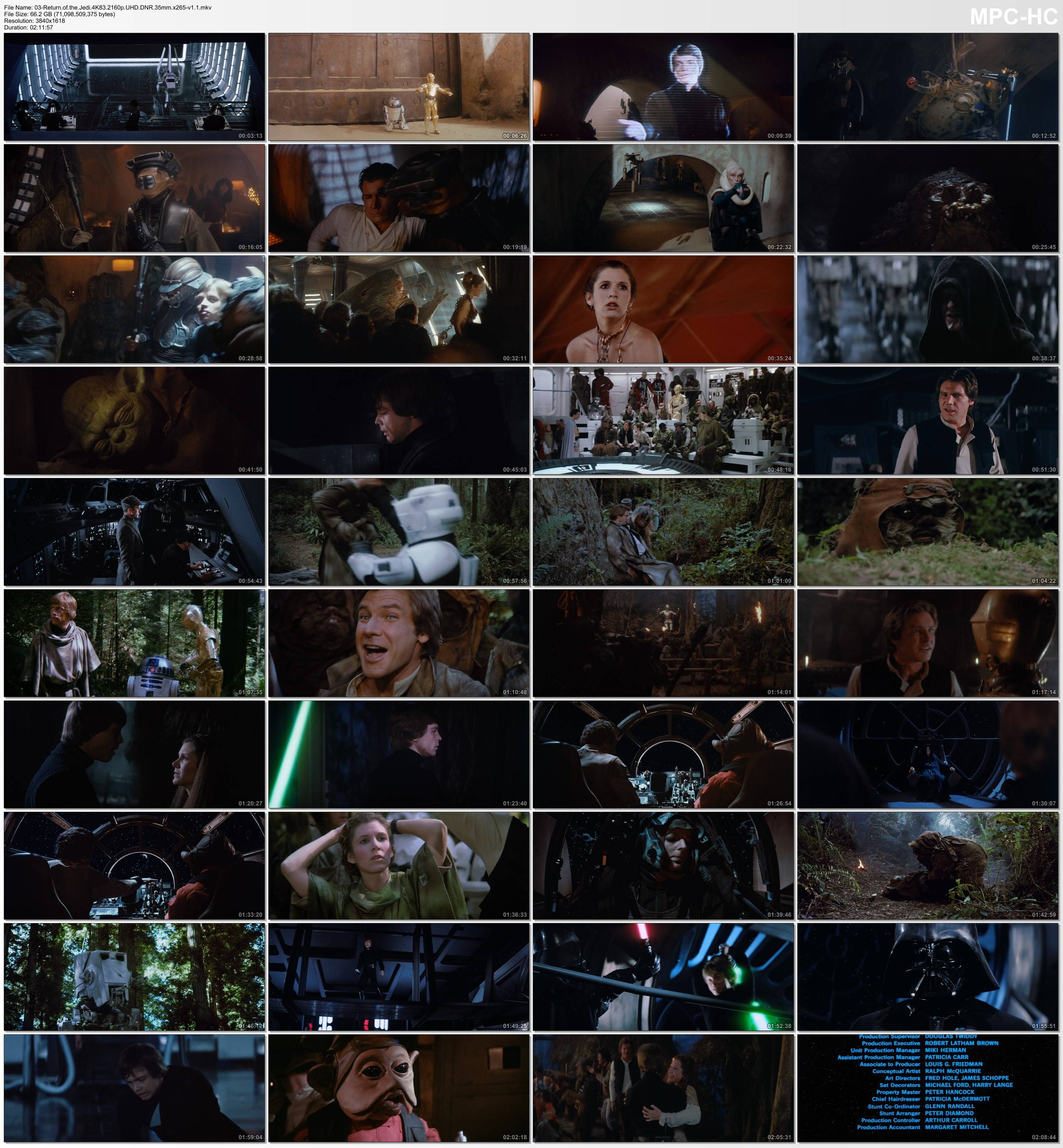 Vignettes de la version UHD MKV de 4K83, avec DNR