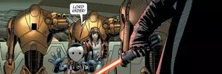 B2 super battle droids vs Darth Vader