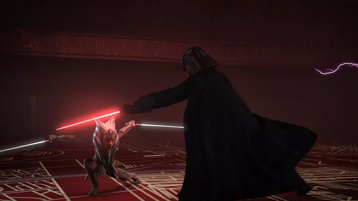Dark Vador affrontant Ahsoka Tano sur Malachor