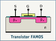Schéma d'une transistor famos