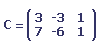 Matrice C (différence des matrices A et B)