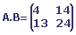 Matrice C (produit de deux matrices)