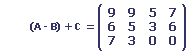 Matrice A-B+C (exercice 2)