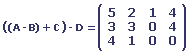 Matrice A-B+C-D (exercice 2)