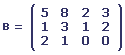 Matrice B (exercice 2)