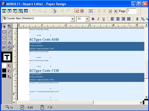 MODULE1: Report Editor - Paper Design