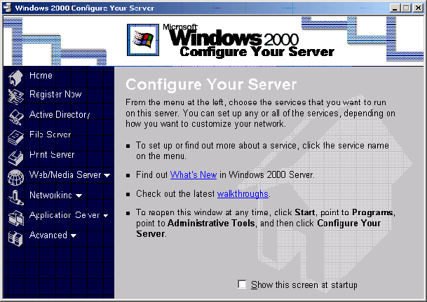 Ecran Configure Your Server