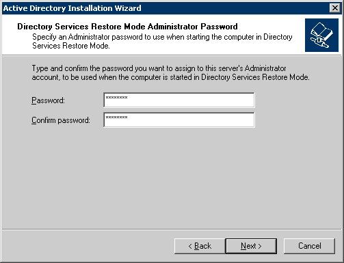 Mot de passe du compte administrateur