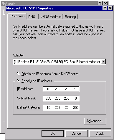 Default Gateway Default Gateway