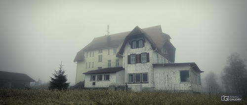 Haunted house in the mist