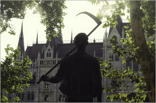 Parliament and farmer statue from the Ministry of Agriculture Gallery