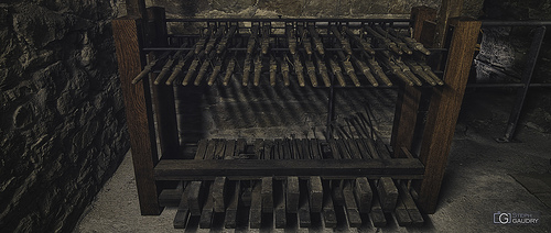 Clavier du carillon de la collégiale Saint-Barthélemy