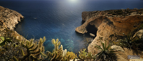 La grotte bleue à Malte