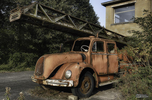 Le camion de pompiers du sanatorium