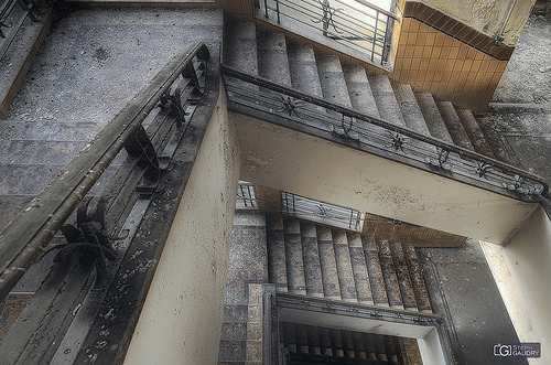 Sanatorium D. Left wing stairs