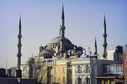 Istanbul, Blue Mosque - from the roofs