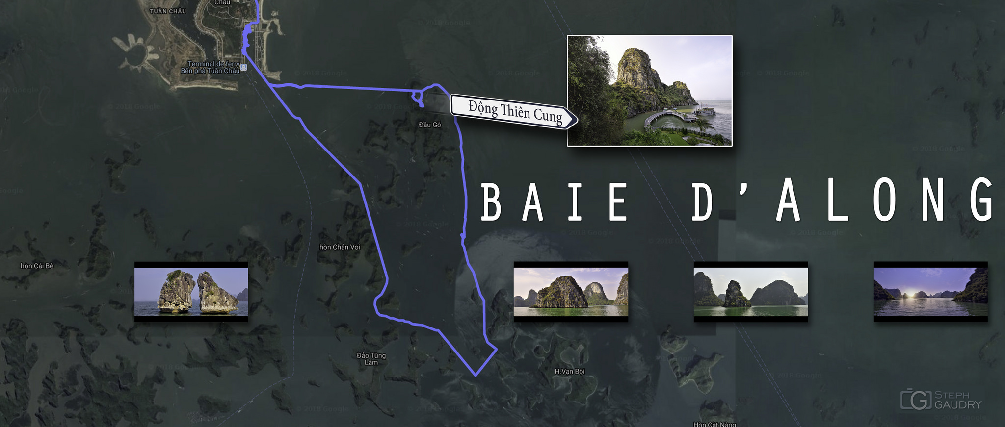 Carte de la baie d'Ha Long [Klicken Sie hier, um die Diashow zu starten]