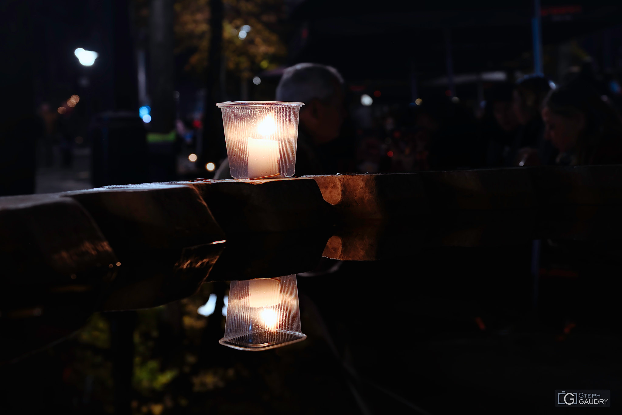 Liège / Nocturne des coteaux 2019 - reflets sur le Perron