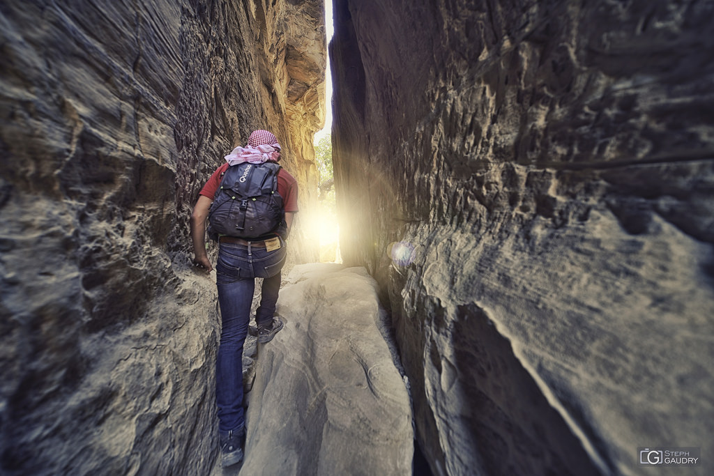 Hiking in Jordan with my son Tom