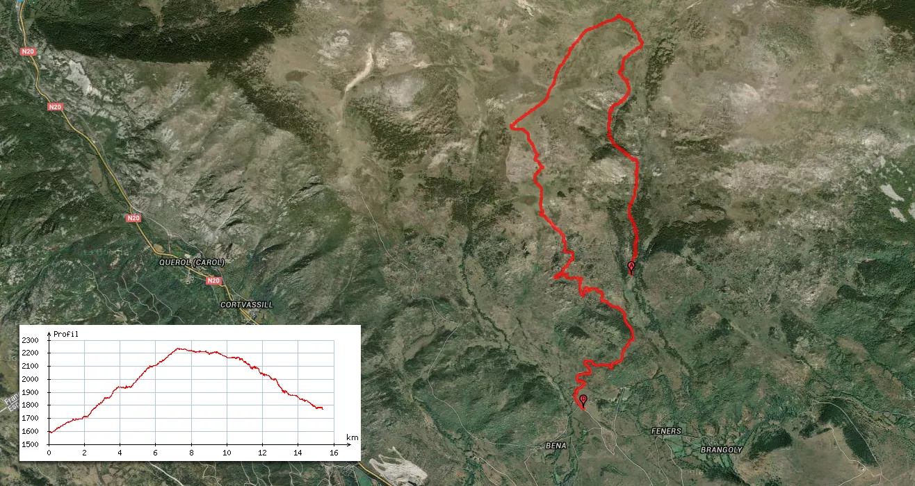 Tracé du parcours en joëlettes du 6 juillet 2015