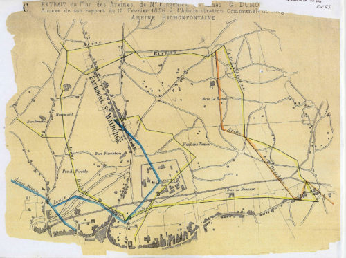 Plan des areines de Liège en 1856